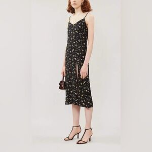 Reformation Black Spaghetti strap midi dress